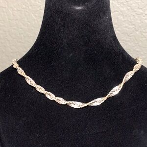 Milor Italy 950 Silver Disc Twist Chain Necklace, 16”